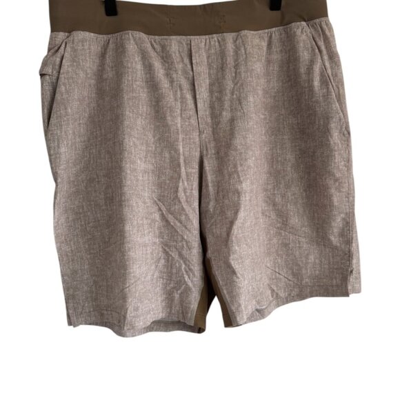 Lululemon THE Short Linerless 7" Mens 2 Piece Bundle XL Navy and Tan Gym Sporty - Picture 12 of 16